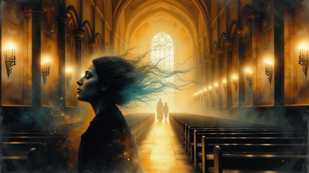 Ethereal Laughter Echoes in Gothic Cathedral