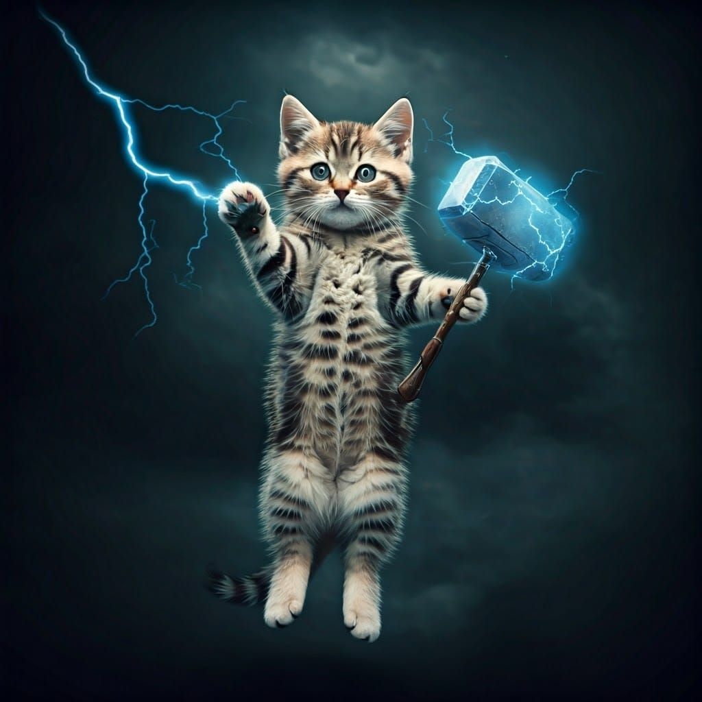 Electrifying Kitten Ascends to Epic Proportions in Cinematic...