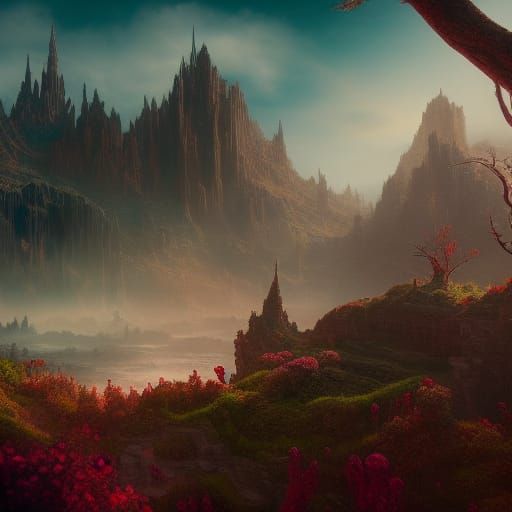 Fantastical Afterlife Concept Art in Deep Color