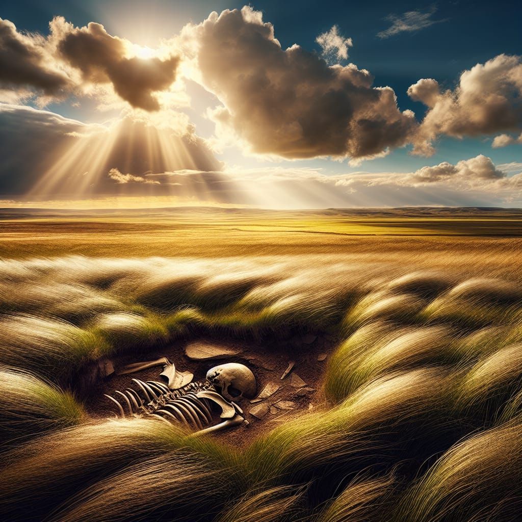 Windswept Plains: Giant's Skeletal Remains