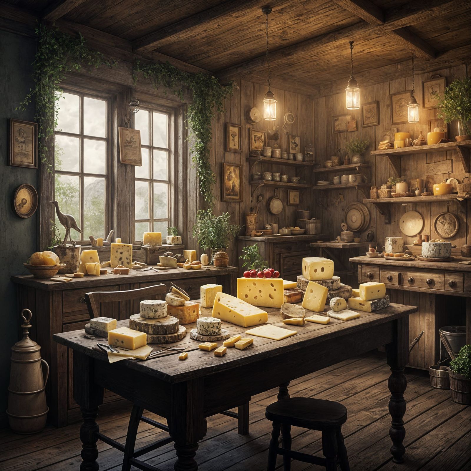 French Village Street Scene in Whimsical Matte Painting