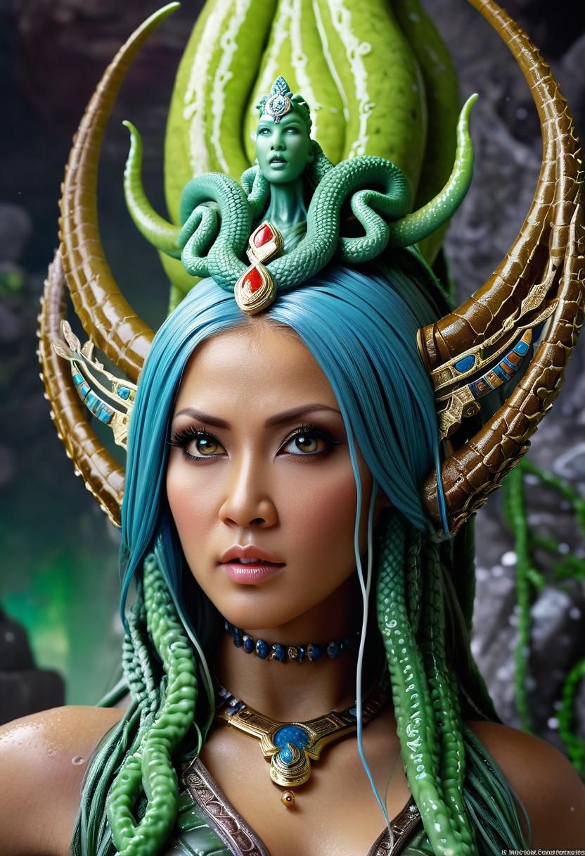 Medusa Goddess Portrait in Fantasy Style