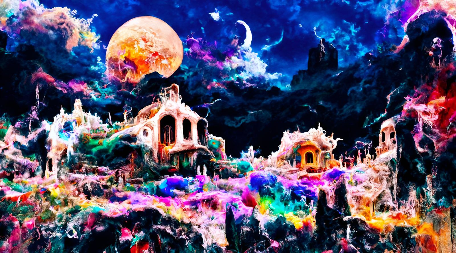 Haunted Cliffside House with Rising Souls