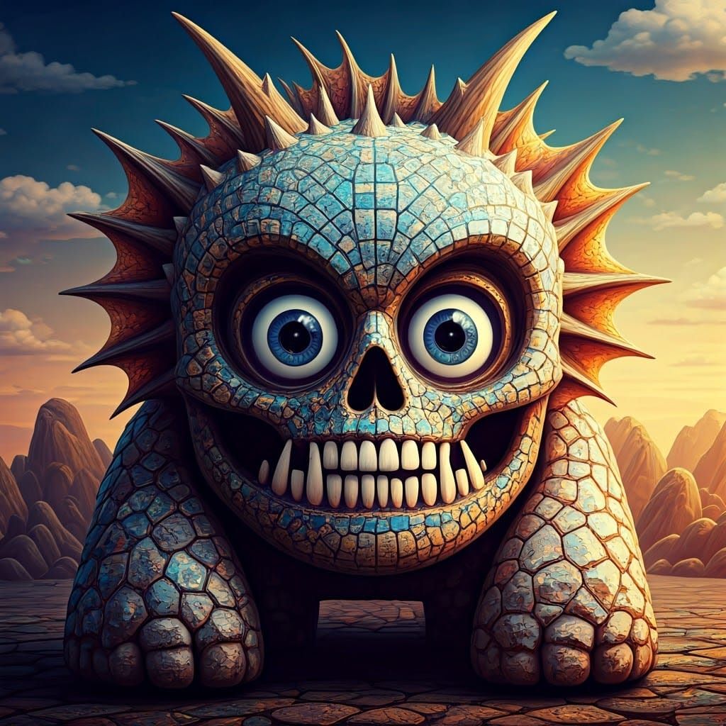 Surreal Mosaics of Fantastical Creatures in Vibrant Textures