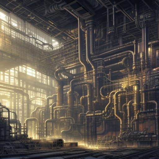 Biopunk Coal Mine in Dieselpunk Style
