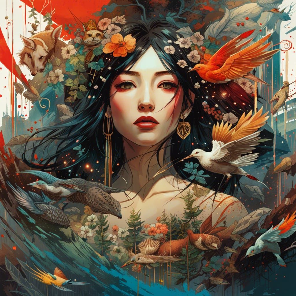 Peaceful Composition in Detailed Painterly Style