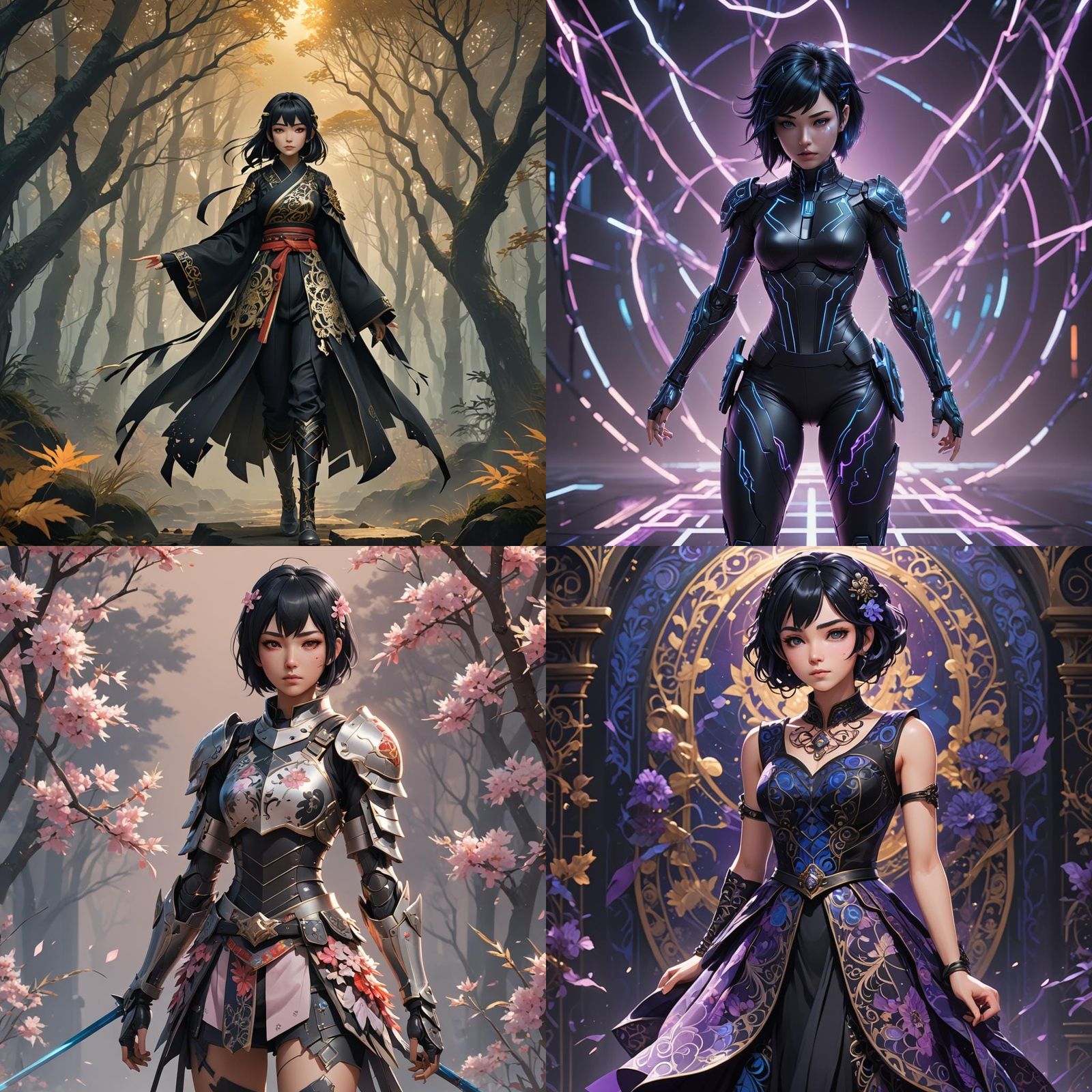 Young Shadar-kai Woman: 3D Anime Art