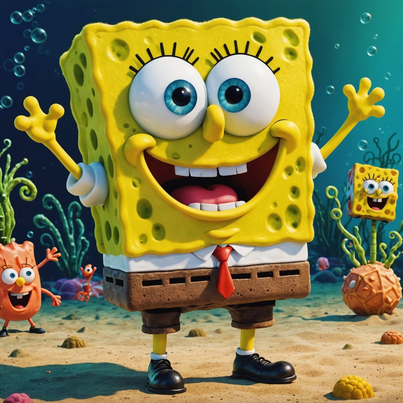 Vibrant Cartoon Character in Underwater World