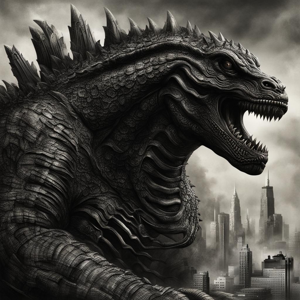 Godzilla in H.R. Giger Style