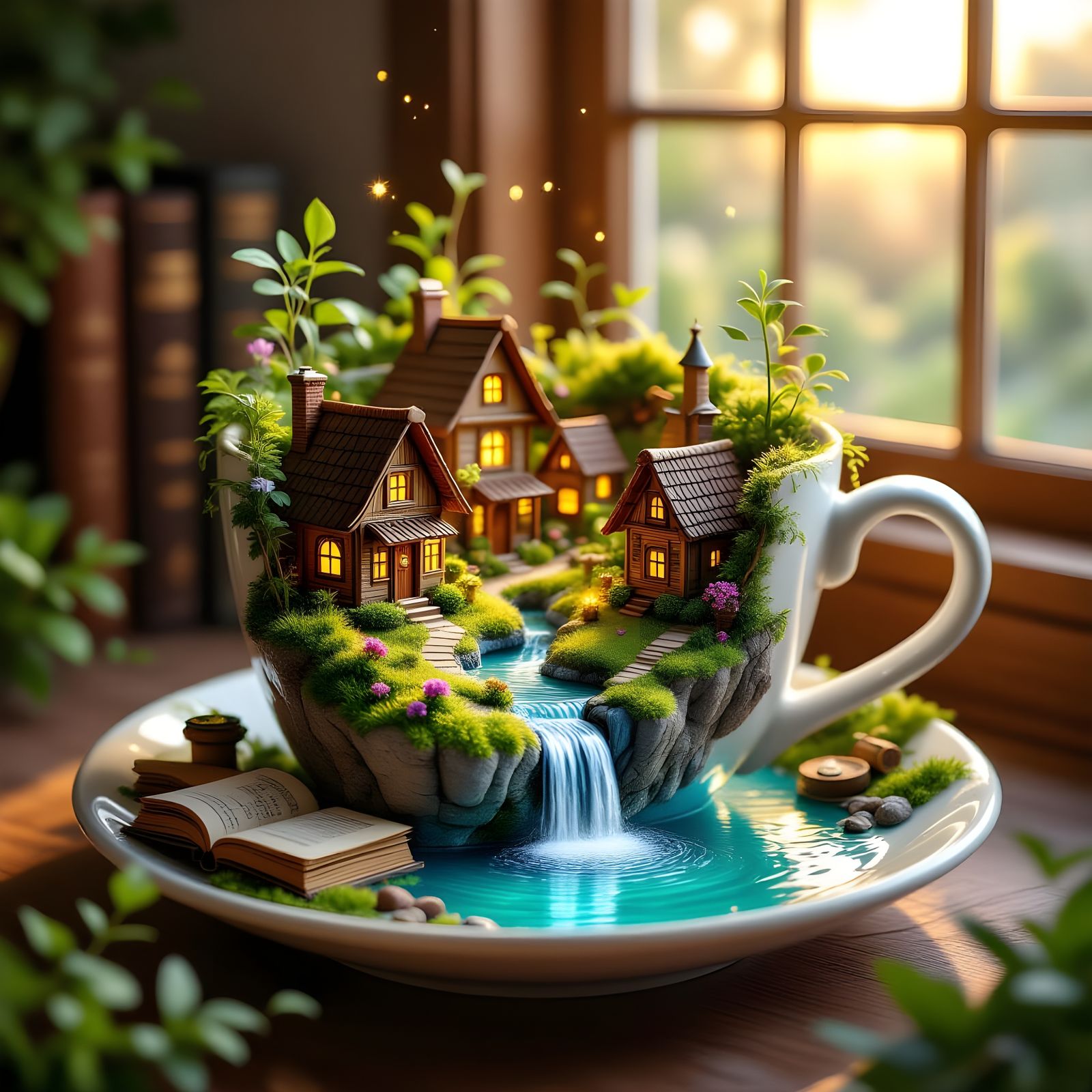 Magical Miniature World Inside a Coffee Cup