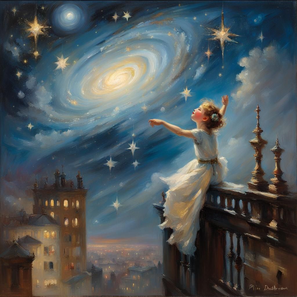 Majestic Celestial Night Sky with Galaxies