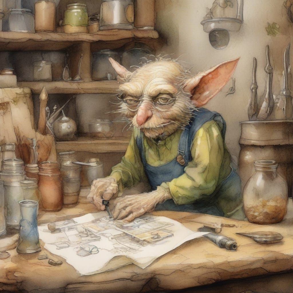 Whimsical Clockwork Bird Craft in Warm Watercolor