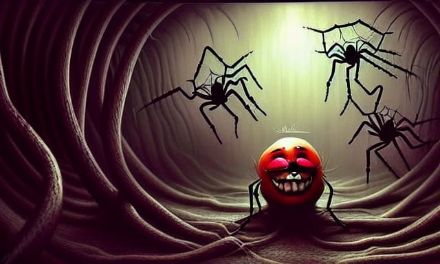 Surreal Horror: Coulrophobic Arachnophobia in Ultra-Detailed...