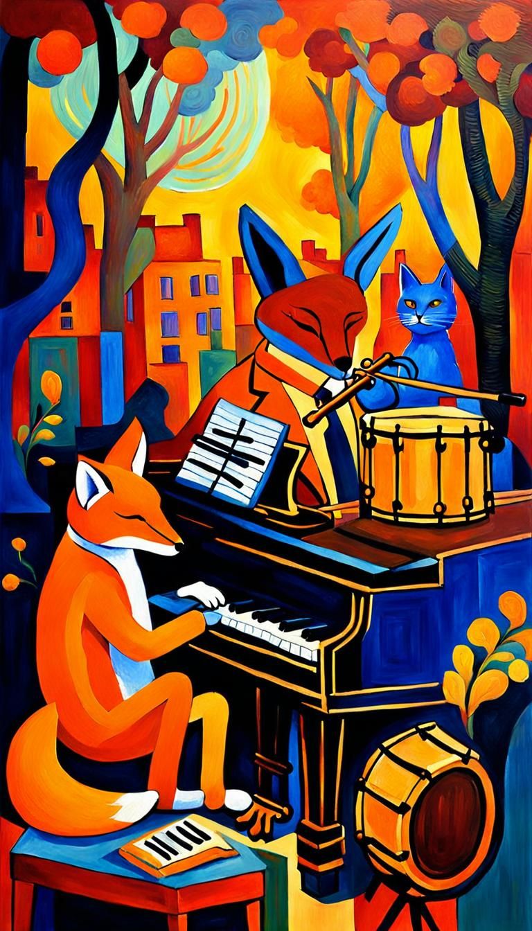 Animals Play Jazz in Fauvist Style