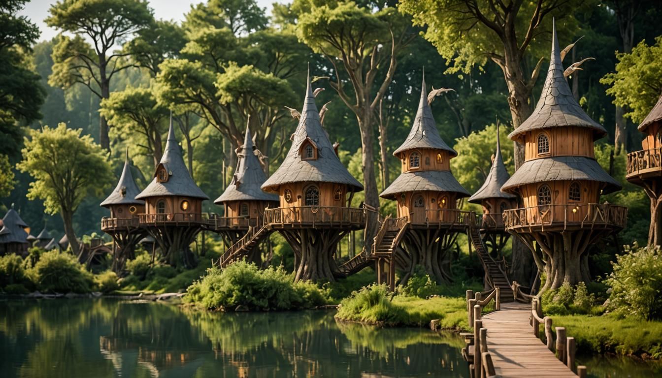 Elven Treehouse Glamping Village on Lake