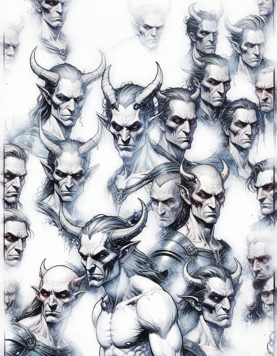 Demons in Comic Book Art Style