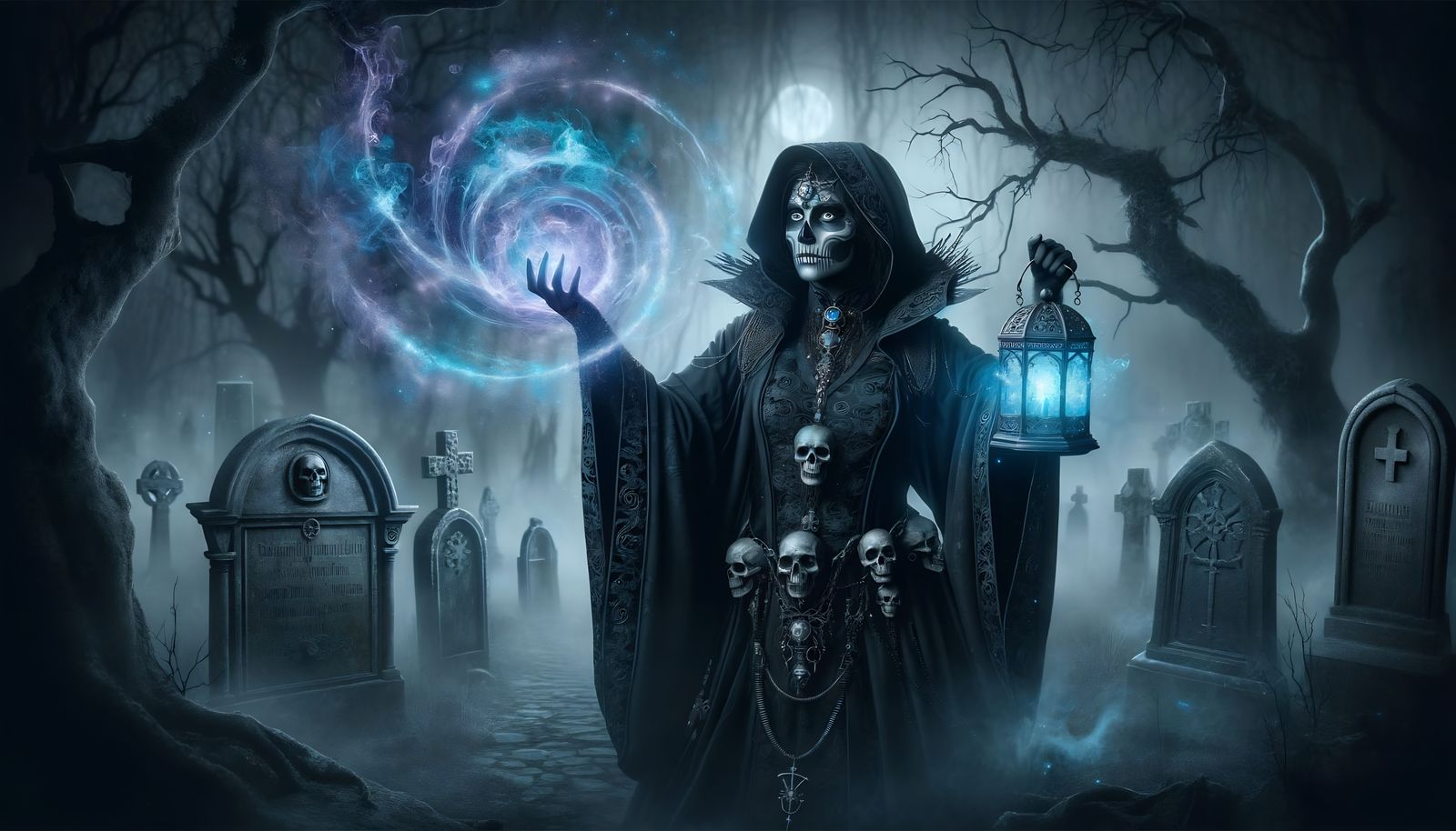 Gothic Cleric Summons Necromantic Forces