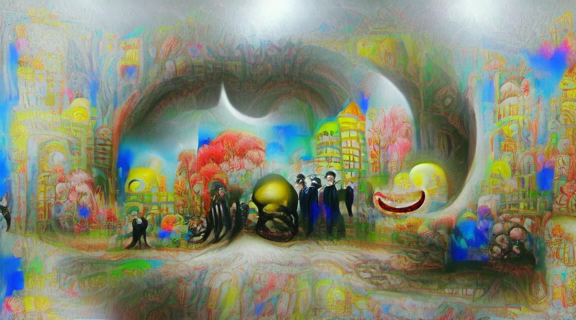 Surreal Clown Consuming Souls in Acid Circus