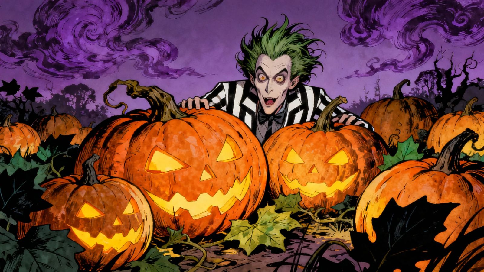 Beetlejuice Greets October in Spooky Cartoon Style