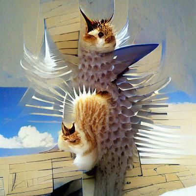 Surreal Spiky Angelic Cat