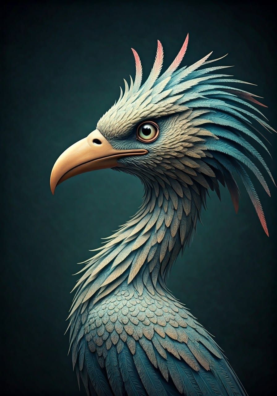 Surreal Bird Creatures in a Gothic Artistic Style