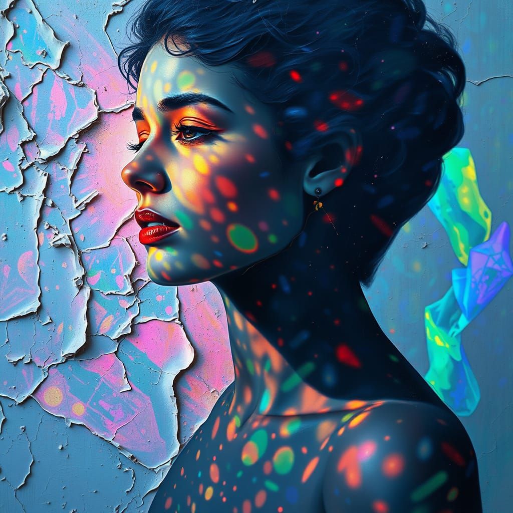 Iridescent Aura Transforms Woman and The Man in Whimsical Dr...