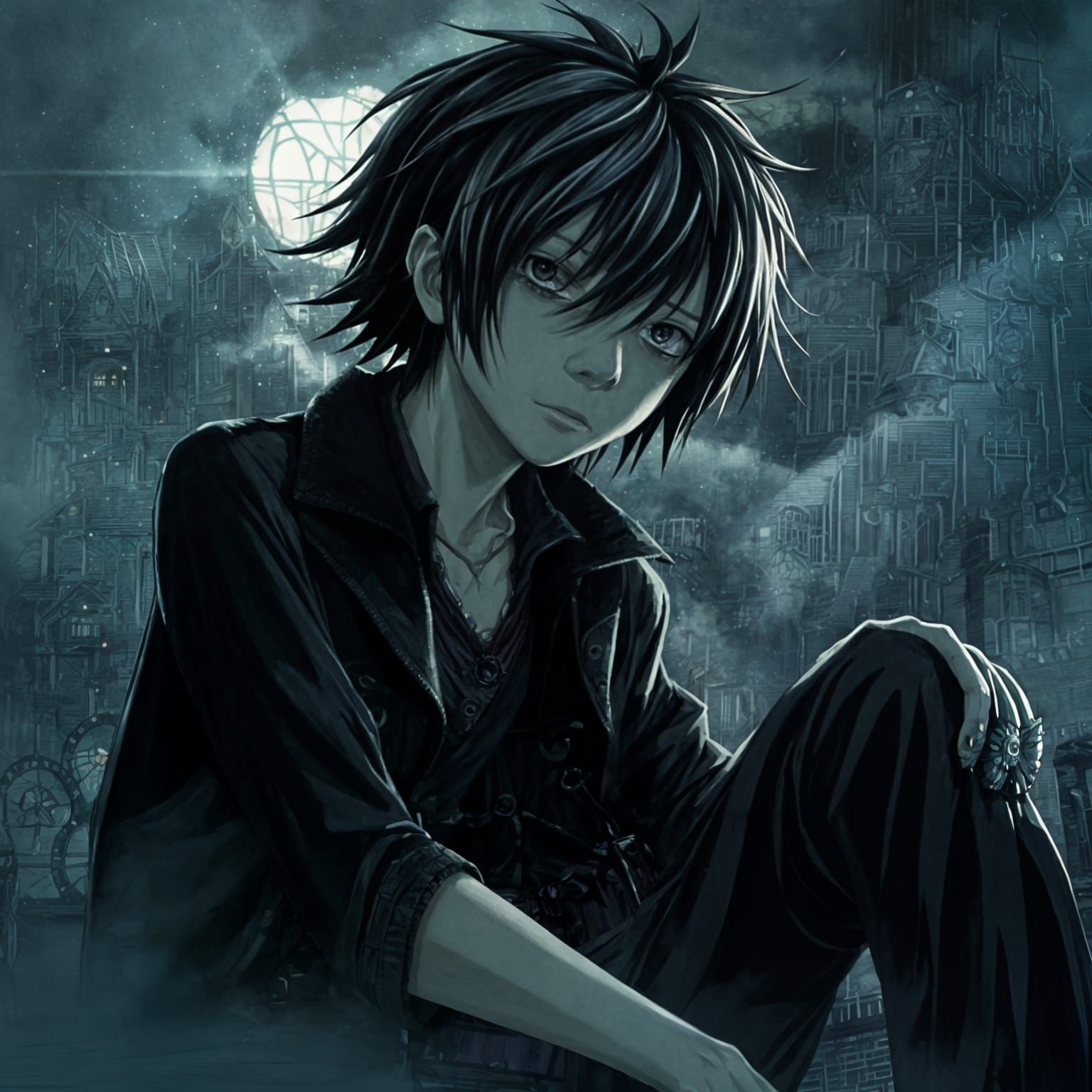 Mysterious Lawliet in Moody Anime Style