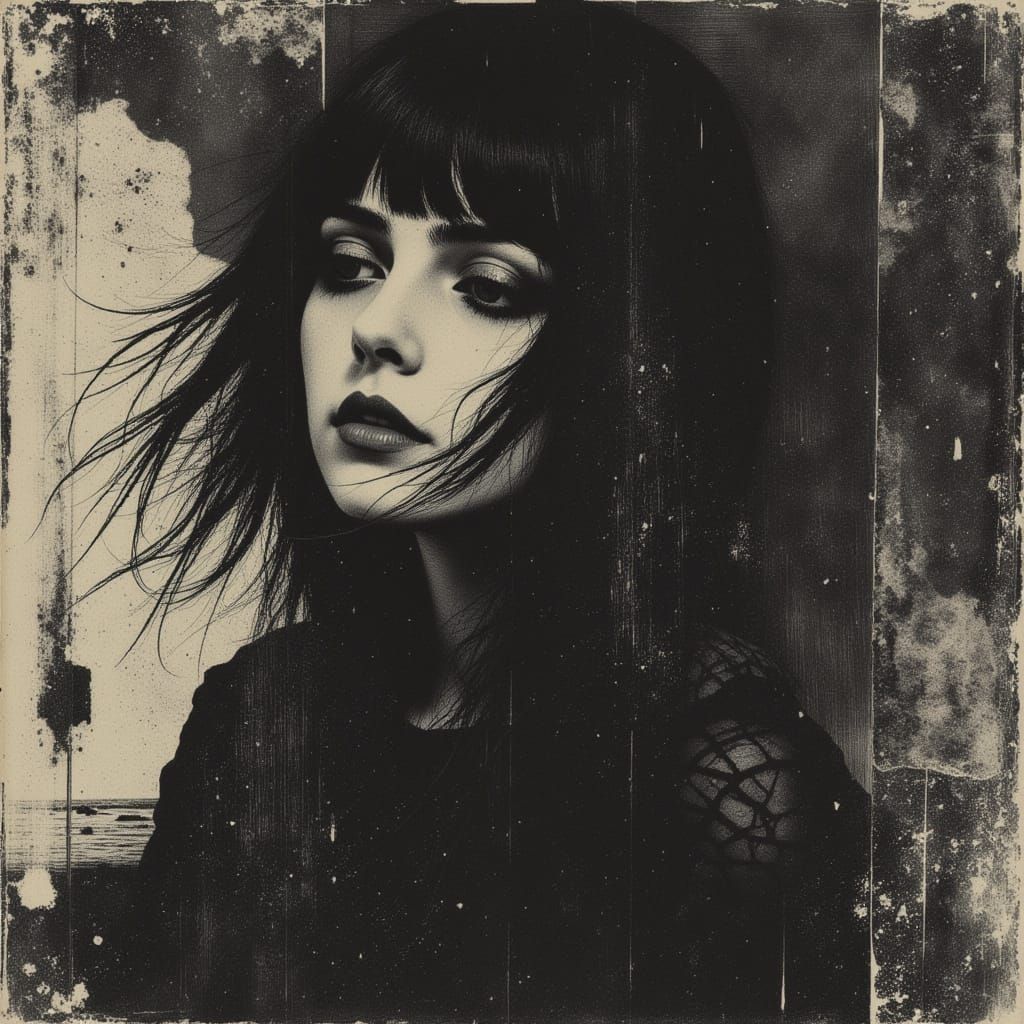 Crow Jeanne in Expressive Illustrative Style