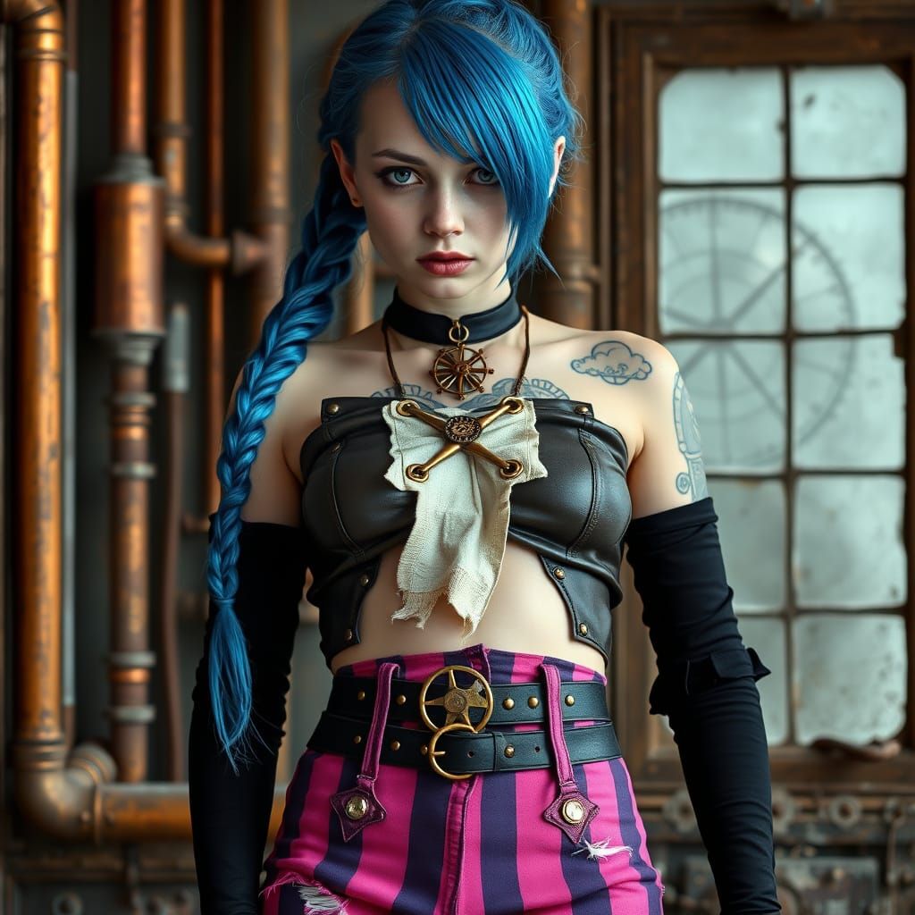 Ethereal Steampunk Goddess in Industrial Victorian Landscape...