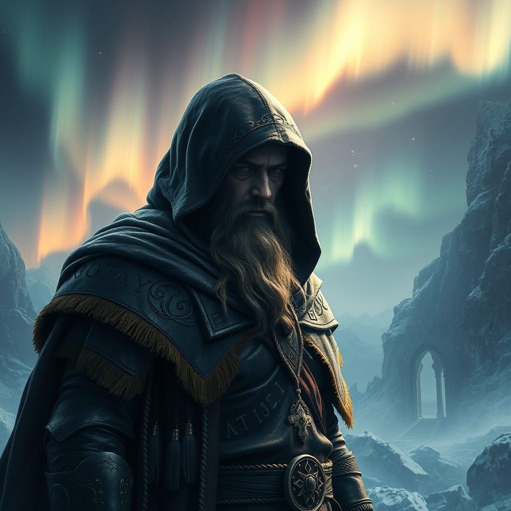 Norse God in Dark Fantasy Art Style