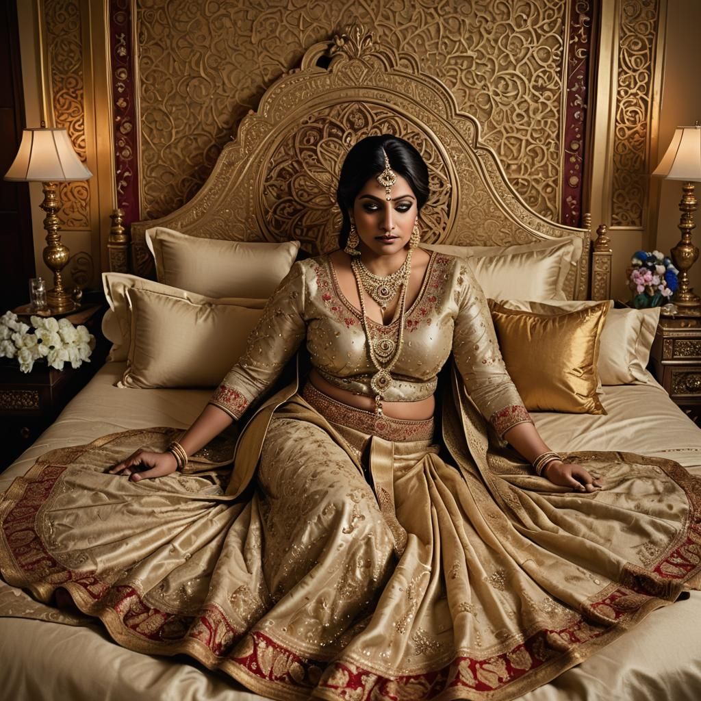 Chubby Indian Queen in Royal Attire, Bollywood Style