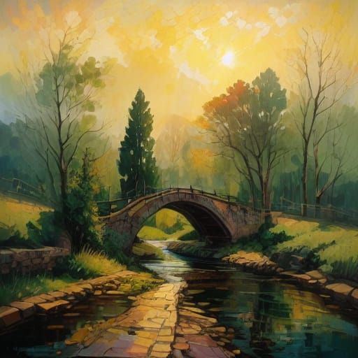 Burning Tree with Eyes in Desolate Landscape