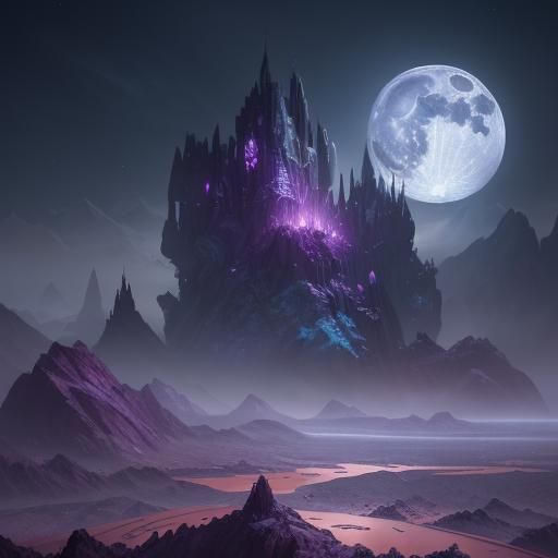 Fantastical Diamond Moon Concept Art