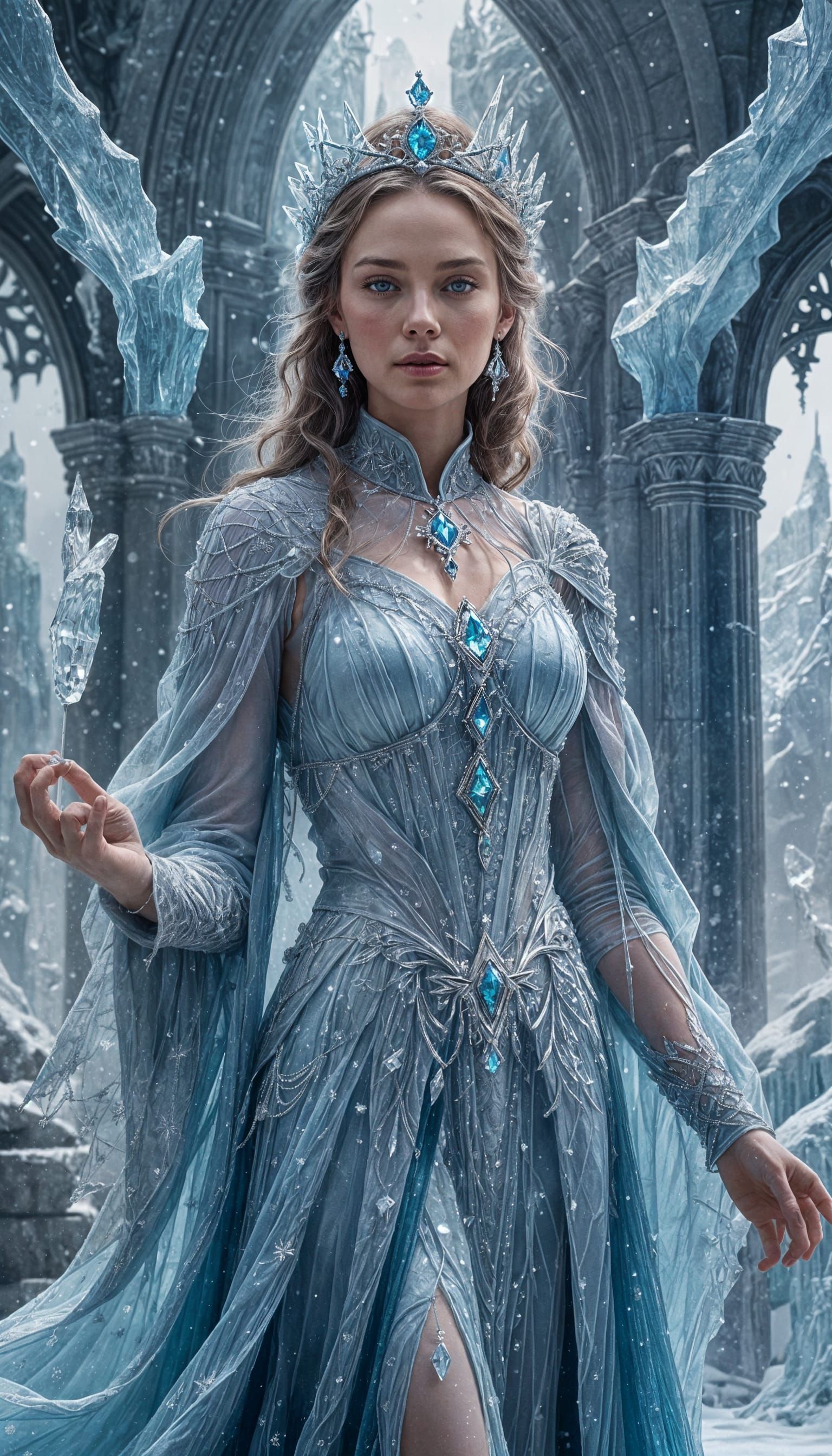 Icy Elegance: A Frost Queen's Frozen Kingdom