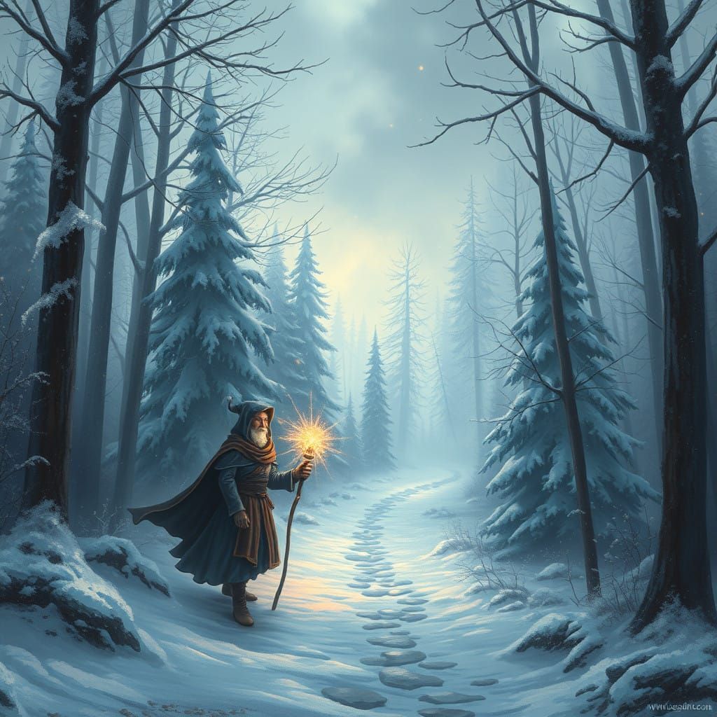 Merlin Embarks on a Whimsical Wintery Quest