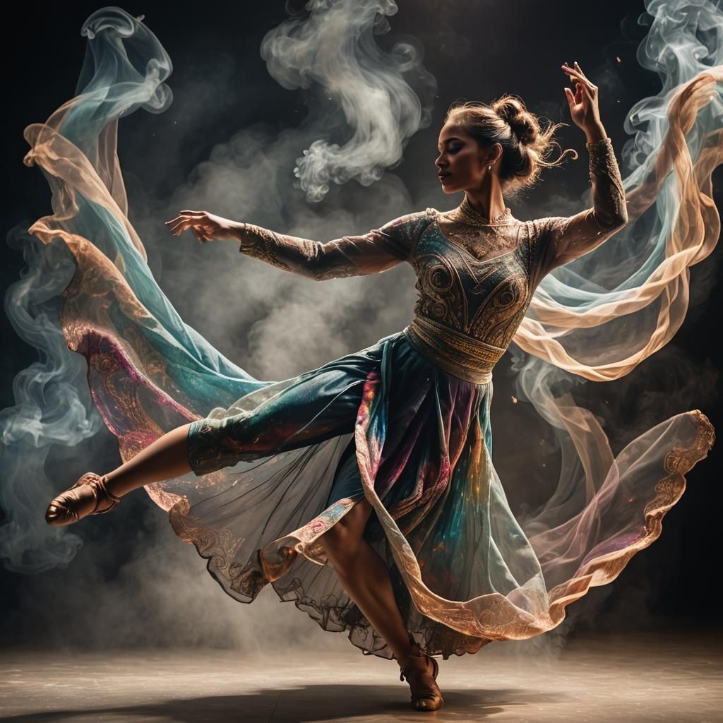 Dynamic Dancer with Holographic Smoke