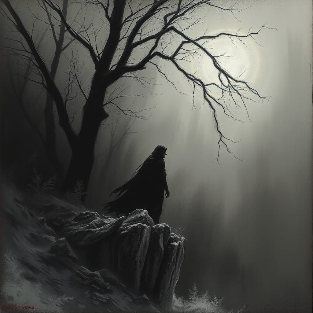 Darkness Flees at Dawn in a Haunting Scene