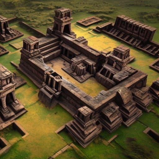Detailed Incan Temple Matte Painting