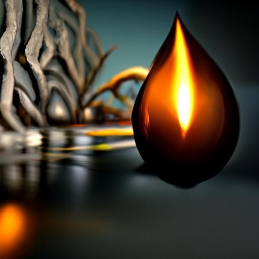 Illuminated Candle Flame Against Black Background