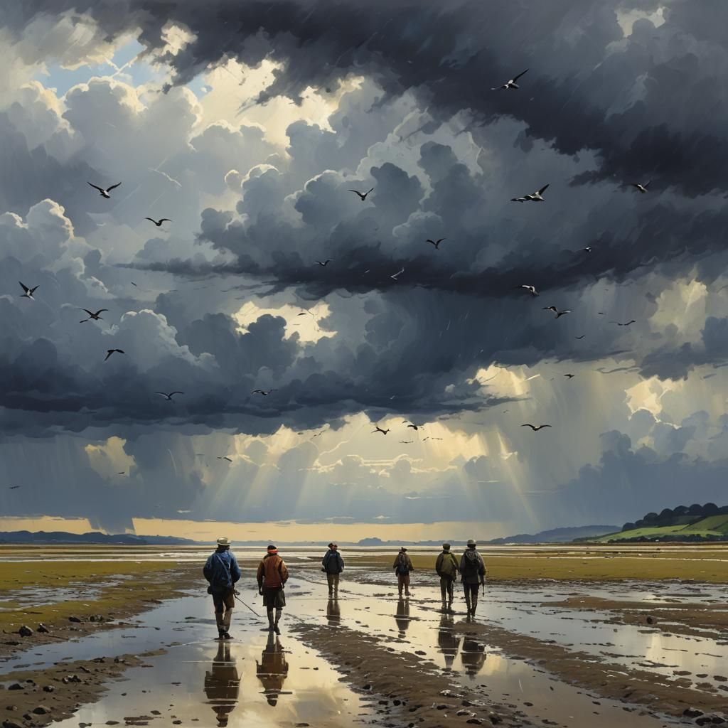 Stormy Mudflat Hike with Migratory Birds
