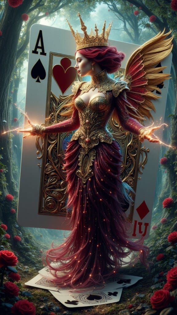 Queen of Clubs Stepping Out: Digital Art