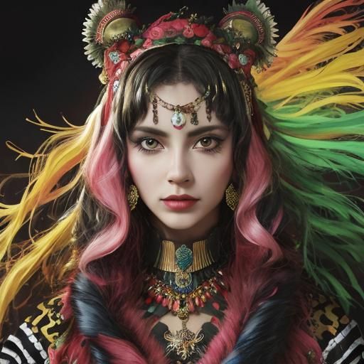 Psychedelic Portrait of a Mature Face in Hyper-Realism