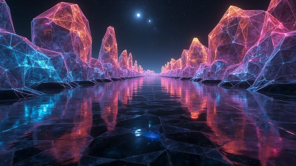 Crystal Cosmos Lattice in Infinite Rainbow Hues