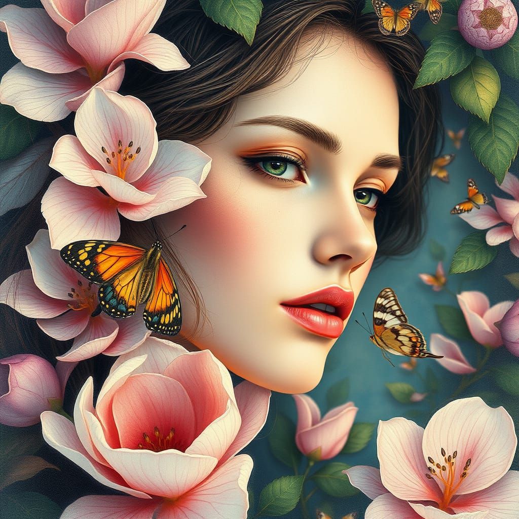 Whispery Portrait of an Ethereal Woman in Lush Nature