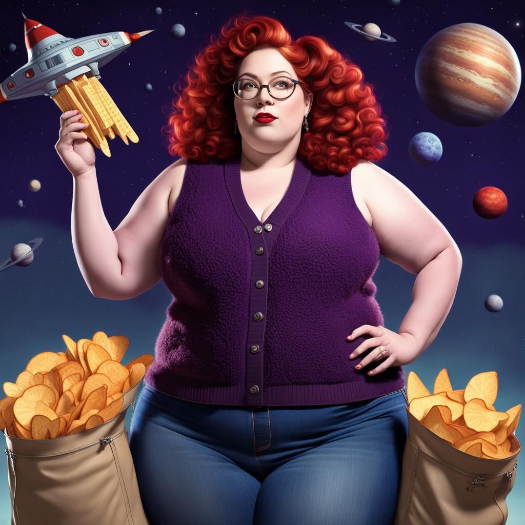 Plus-Size Goddess in Space: Magazine Ad Concept Art