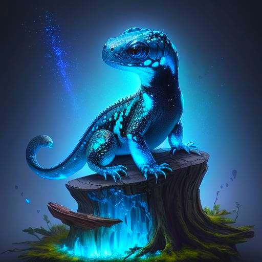 Bioluminescent Crystal Gila Monster Sculpture in Digital Art