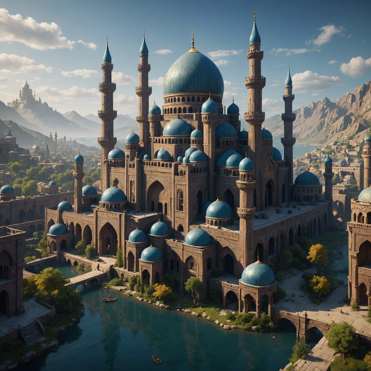 Detailed Matte Painting of a Muslim Figure