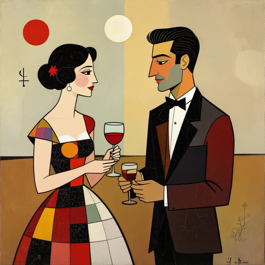 Abstract Figures in Delicate Harmony, Inspired by Kandinsky ...