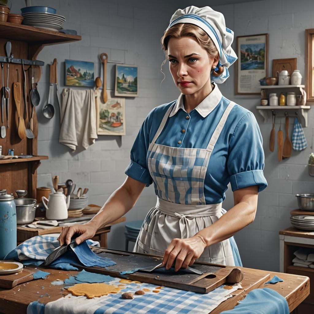 1950s Housewife at Ironing Board: Fantasy Concept Art