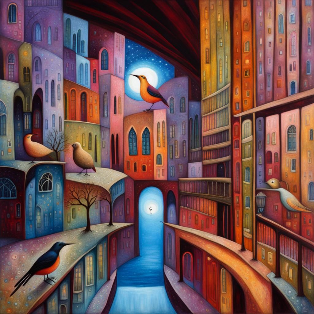 Dreamlike Bird in Pastel Colors